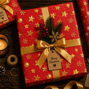 Shine Starry Christmas Wrapping Paper Sheet