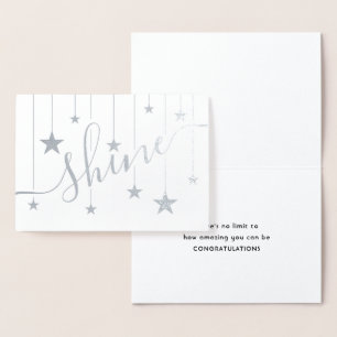 SHINE Suspended Stars Congratulations Script Real Foil Card
