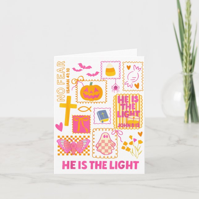 Shine With The Light Of Jesus Christian Halloween  Card (Front)
