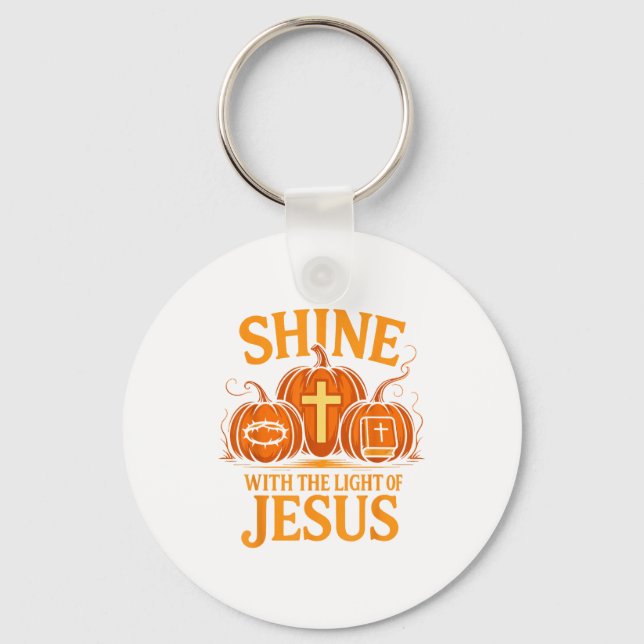 Shine With The Light Of Jesus Christian Halloween  Keychain (Front)