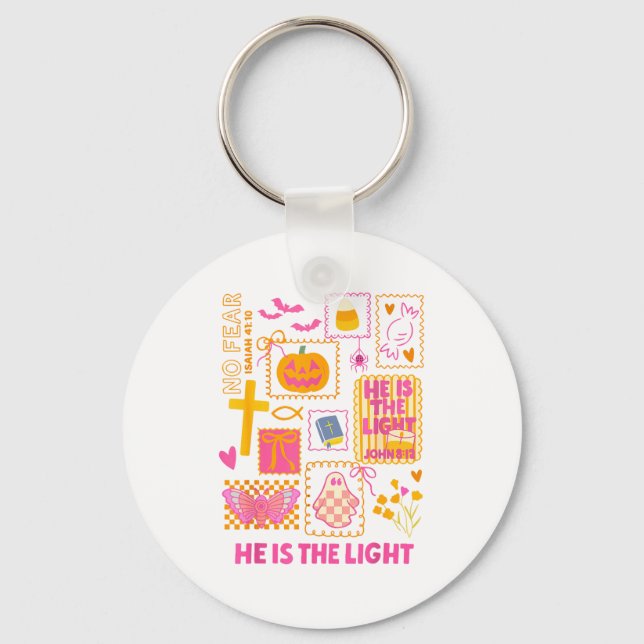 Shine With The Light Of Jesus Christian Halloween  Keychain (Front)