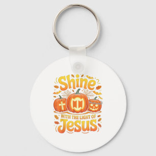 Shine With The Light Of Jesus Christian Halloween  Keychain