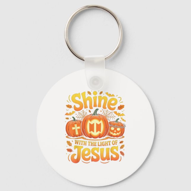 Shine With The Light Of Jesus Christian Halloween  Keychain (Front)