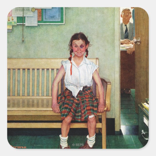 Shiner or Outside the Principal's Office Square Sticker (Front)