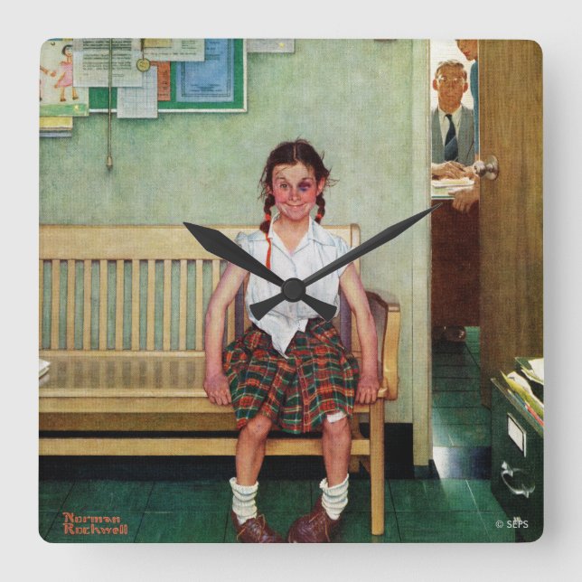 Shiner or Outside the Principal's Office Square Wall Clock (Front)