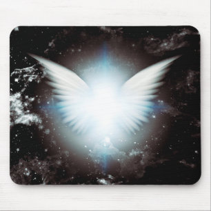 Shining angel wings mouse pad