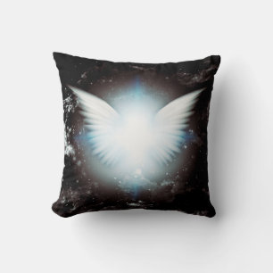 Shining angel wings throw pillow