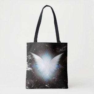 Shining angel wings tote bag