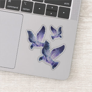 Shining Blue Christmas Doves