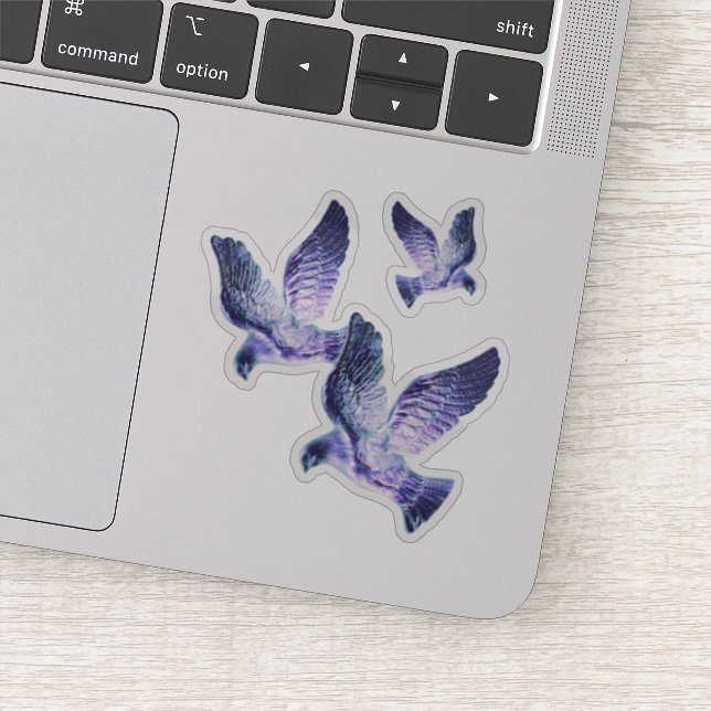 Shining Blue Christmas Doves (Detail)