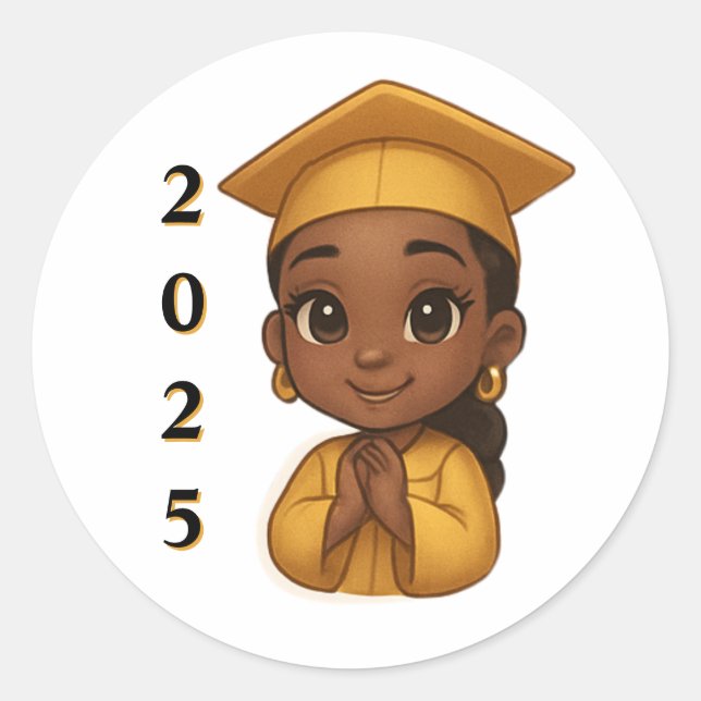 Shining Bright 2025 Graduate  Classic Round Sticker (Front)
