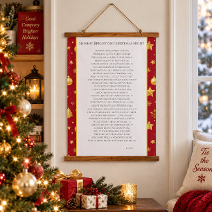 Shining Bright on Christmas Night Hanging Tapestry