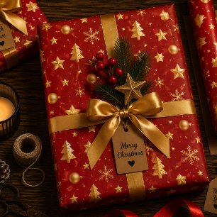 Shining Bright on Christmas Night Wrapping Paper Sheet