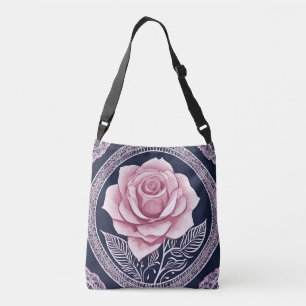 Shining Bright Rose AI art  Crossbody Bag