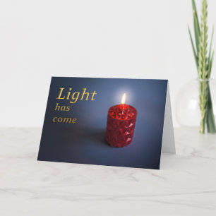 Shining candle holiday card