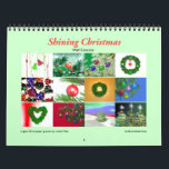 Shining Christmas Wall Calendar<br><div class="desc">A calendar with the spirit of Christmas all year long with 12 of my original holiday images of festive and vibrant ornaments, hearts, Christmas trees and wreaths and more.</div>