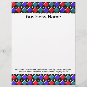 Shining Diamonds Customizable Letterhead