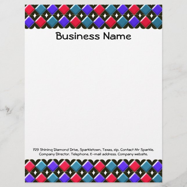 Shining Diamonds Customizable Letterhead (Front)