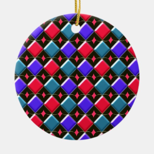 Shining Diamonds Pendant Ceramic Ornament (Front)