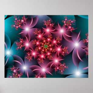 Shining Flowers Spiral Poster