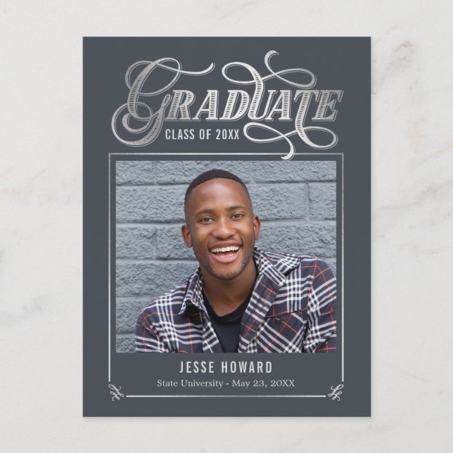 Shining Future Editable Colour Graduation Postcard (Front)