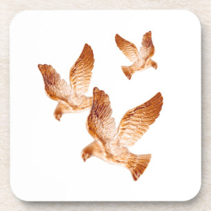 Shining Golden Doves Coaster