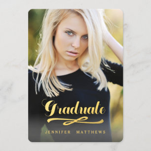 Shining Graduate   Photo Graduation Party Invitation