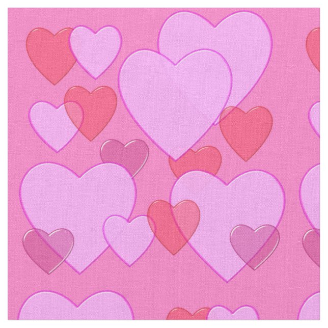 Shining heart Valentine background pink Fabric (Close Up)