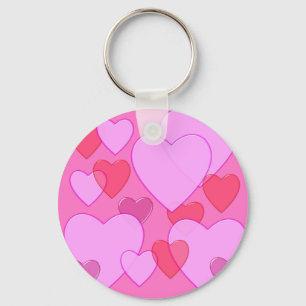 Shining heart Valentine background pink Keychain