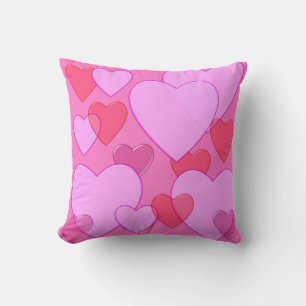 Shining heart Valentine background pink Throw Pillow