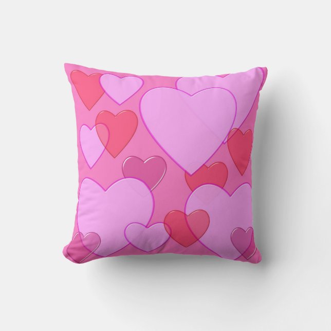 Shining heart Valentine background pink Throw Pillow (Front)