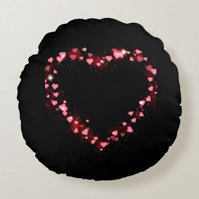 Shining Hearts Round Pillow (Front)