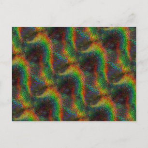 Shining Holographic Rainbow Lights Glitter Wave Postcard