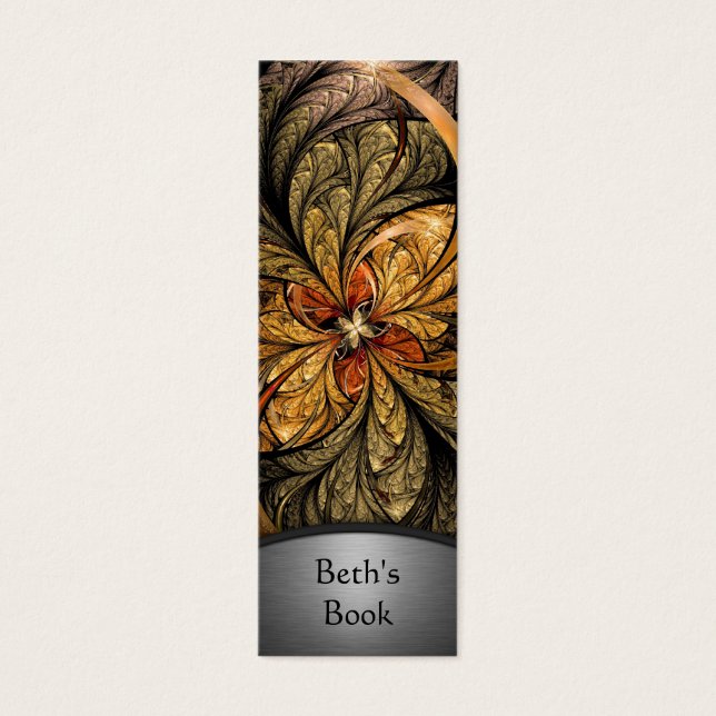 Shining Leaves Fractal Art Bookmark 2 (Front)