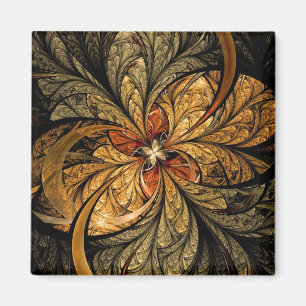 Shining Leaves Fractal Art Magnet