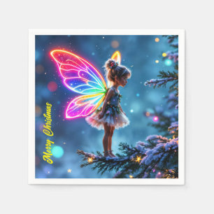 Shining little Christmas fairy lights fantasy Napkin