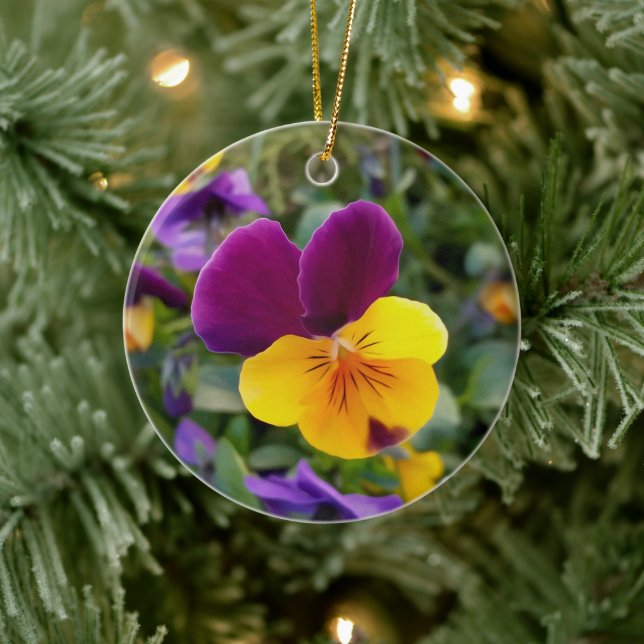 Shining pansies ceramic ornament (Tree)