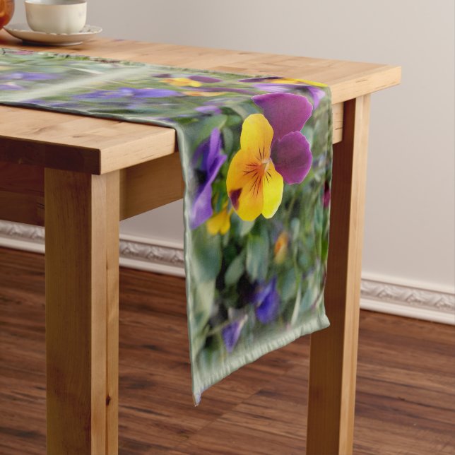 Shining pansies long table runner (In Situ)
