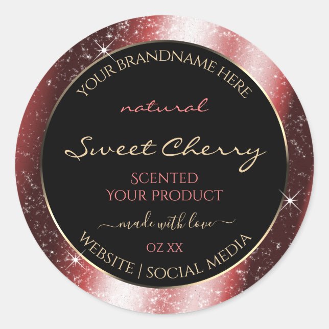 Shining Red Sparkle Glitter Frame Product Label (Front)