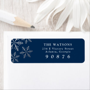 Shining Snowflake Faux Foil Return address label