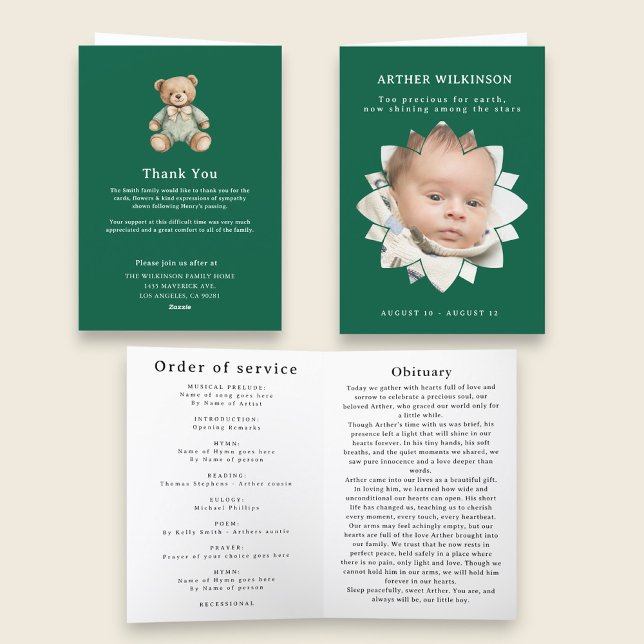 Shining Star Baby Funeral Memorial Card (Creator Uploaded)