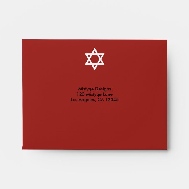 Shining Star Bar/Bat Mitzvah RSVP Envelope (Front)