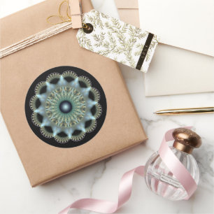 Shining star fractal ornament classic round sticker