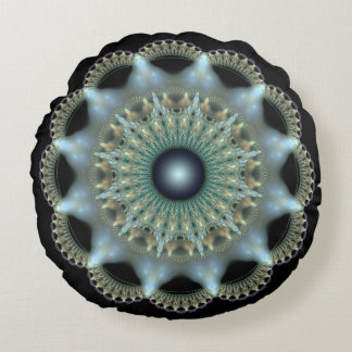 Shining star fractal ornament round pillow