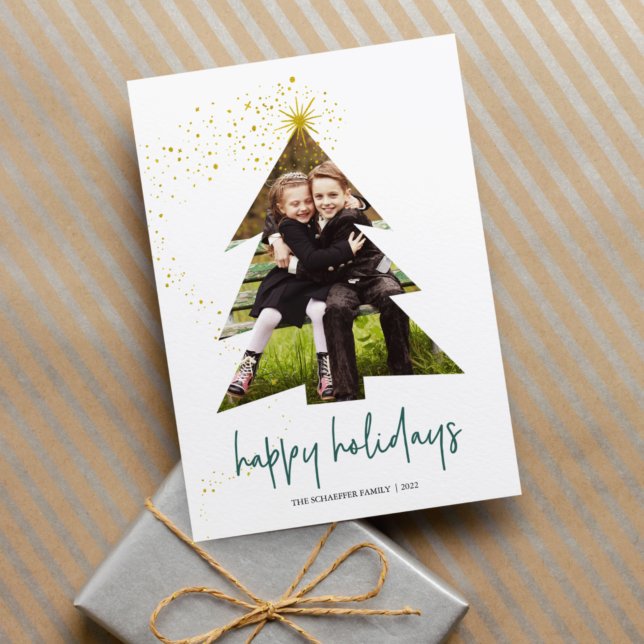 Shining Star | Happy Holidays Photo Holiday Card (Creator Uploaded)