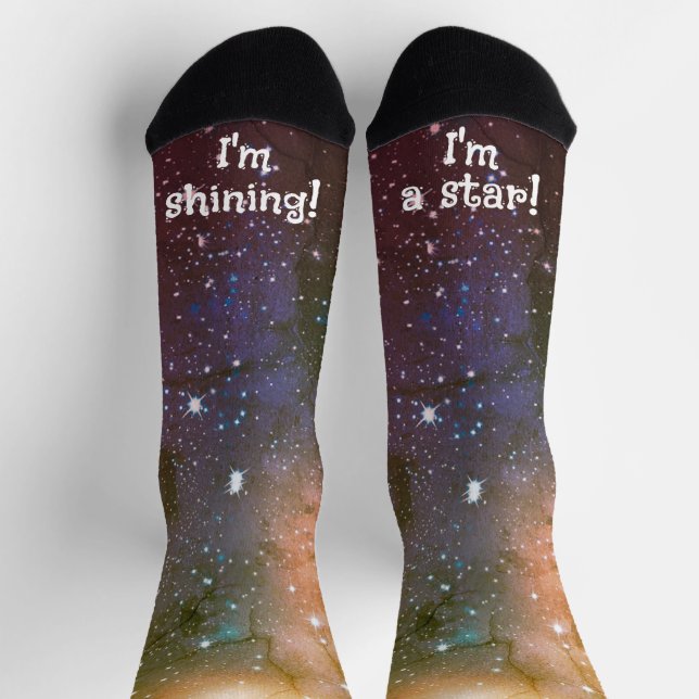 Shining Star Merry Christmas Festive Holiday Gold Socks (Top)