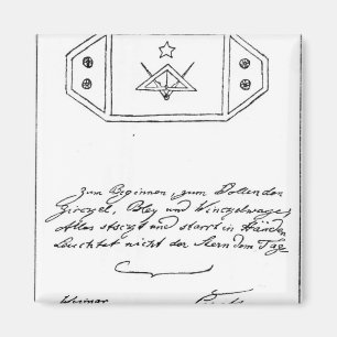 Shining star over square and Compass and lead Magnet