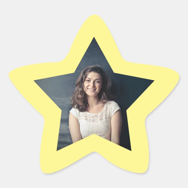 Shining Star with Photo Custom  Star Sticker (Front)