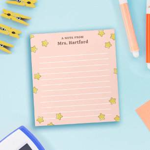 Shining Stars Blush Pink Lined A Note From Teacher