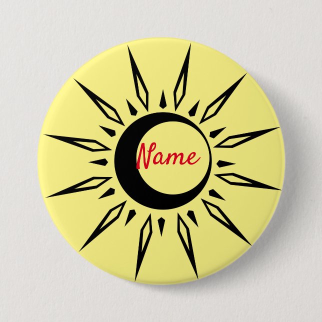 Shining Sun Crescent Moon Thunder_Cove 3 Inch Round Button (Front)